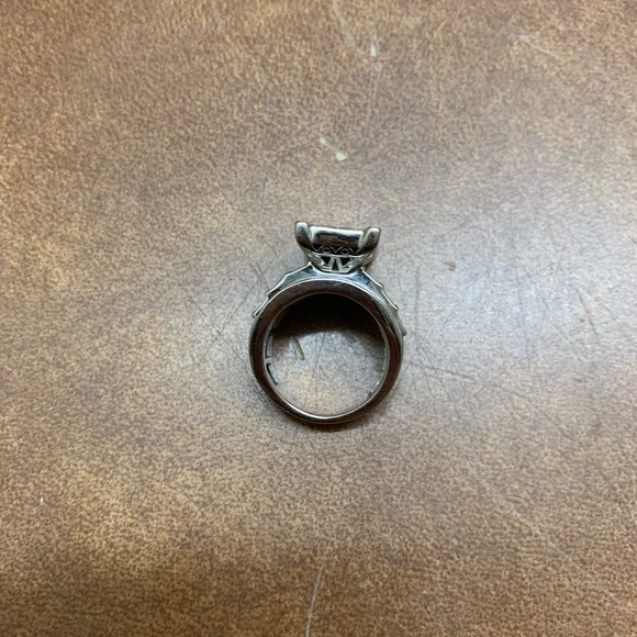 4ctw Princess Cut, Round/Baguette Diamond 14k Ring - Picture 6 of 8